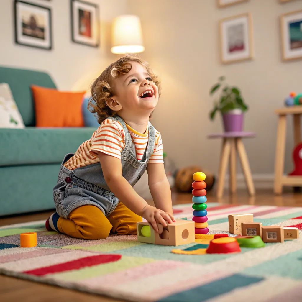 Happy children learning and playing